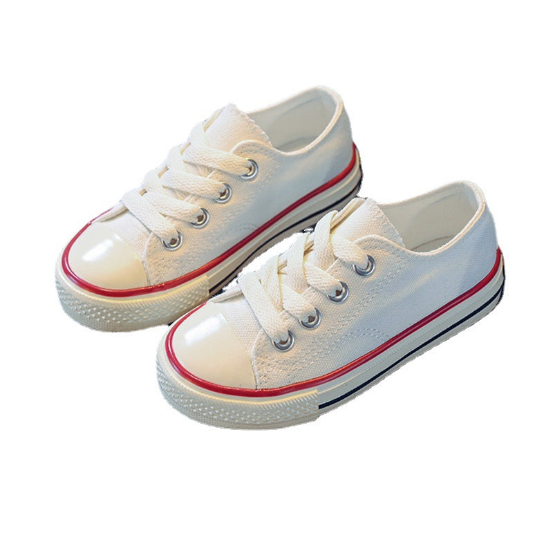 Children's canvas shoes, girls' shoes, spring and autumn, new white shoes, autumn girls' board shoes, baby cloth shoes, boys' shoes