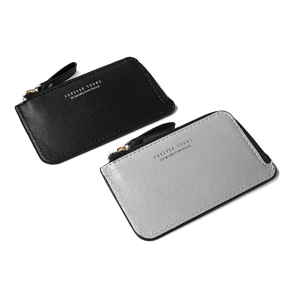 Korean version of the new zipper wallet creative coin purse men's short wallet business card bag thin card holder cross-border new product