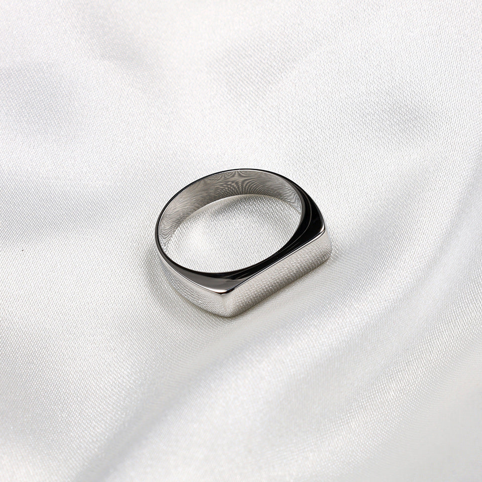 Cross-border new products Simple titanium steel 18k gold ring Personalized stainless steel non-fading men's food ring hand jewelry