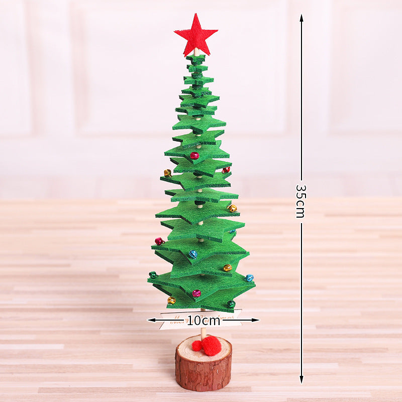 Factory Wholesale Direct Christmas Supplies DIY Tabletop Ornaments Hotel Window Decoration Three-Dimensional Felt Christmas Tree