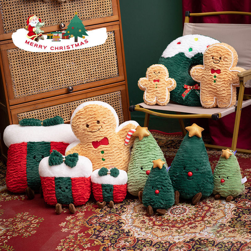 New Creative Christmas Plush Toy Christmas Tree Cookie Man Doll Throw Pillow Gift Holiday Doll Cushion Doll