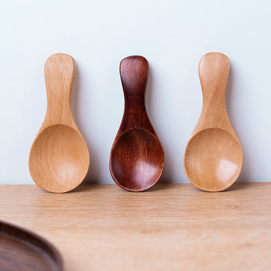 Internet celebrity tea spoon, tea spatula, milk powder spoon, wooden ice cream scoop, small tablespoon, solid wood spoon, mini tableware spoon, tea spoon