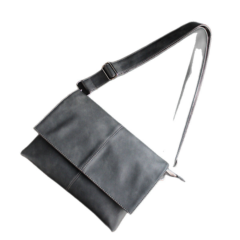 Soft leather crossbody bag men's large capacity trendy shoulder bag multi-compartment real men's bag new casual trendy men's and women's bag brand