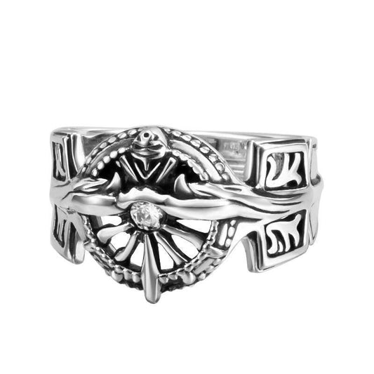 Final Fantasy Ring of Radiance Male Lucis Anime Peripheral Ring Retro Distressed Men's Open Ring