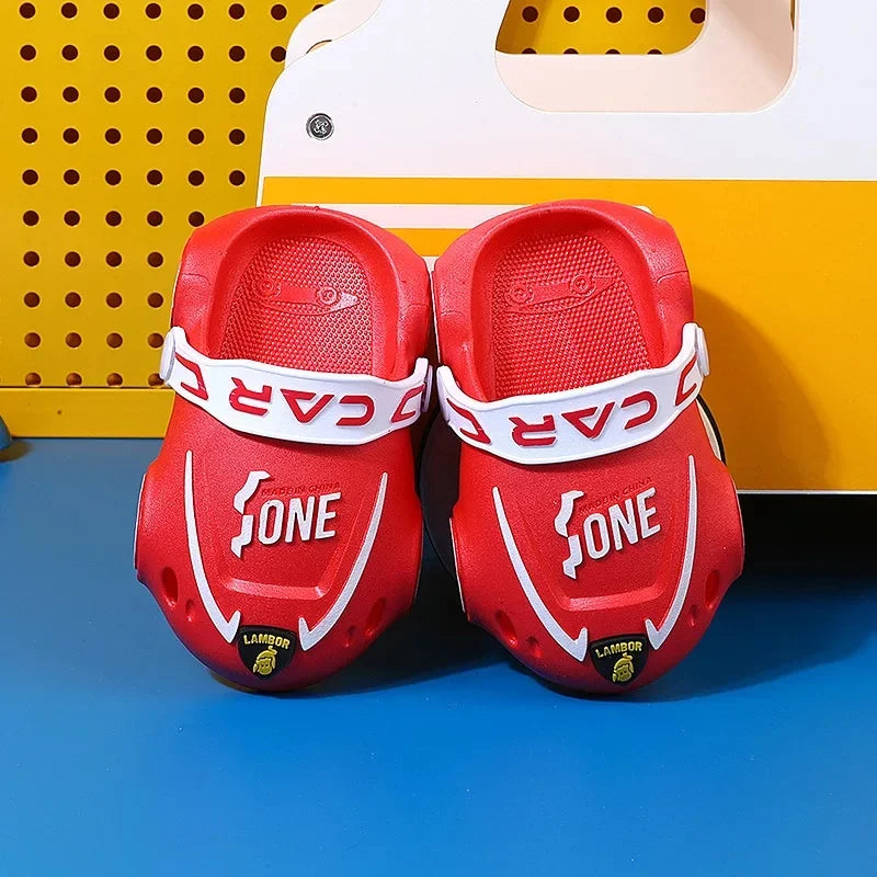 2022 new children's slippers for summer outdoor wear indoor casual toddlers for young children and children cute integrated sandals for boys and girls