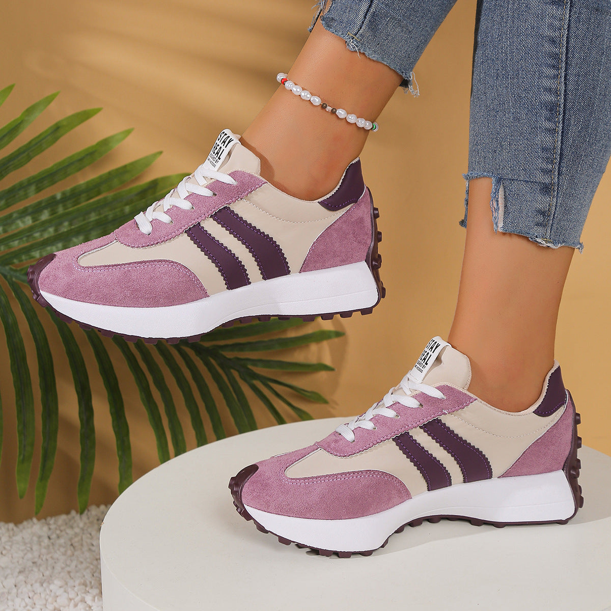 Plus-size small waist daddy shoe girl 2025 spring/summer new Internet celebrity platform student casual shoes sports Forrest Gump shoe girl
