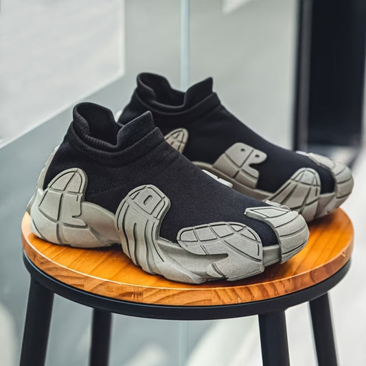 Men's shoes 2025 cross-border explosive breathable mesh fly knitted shoes, youth trendy casual sneakers, soft-soled socks, shoes