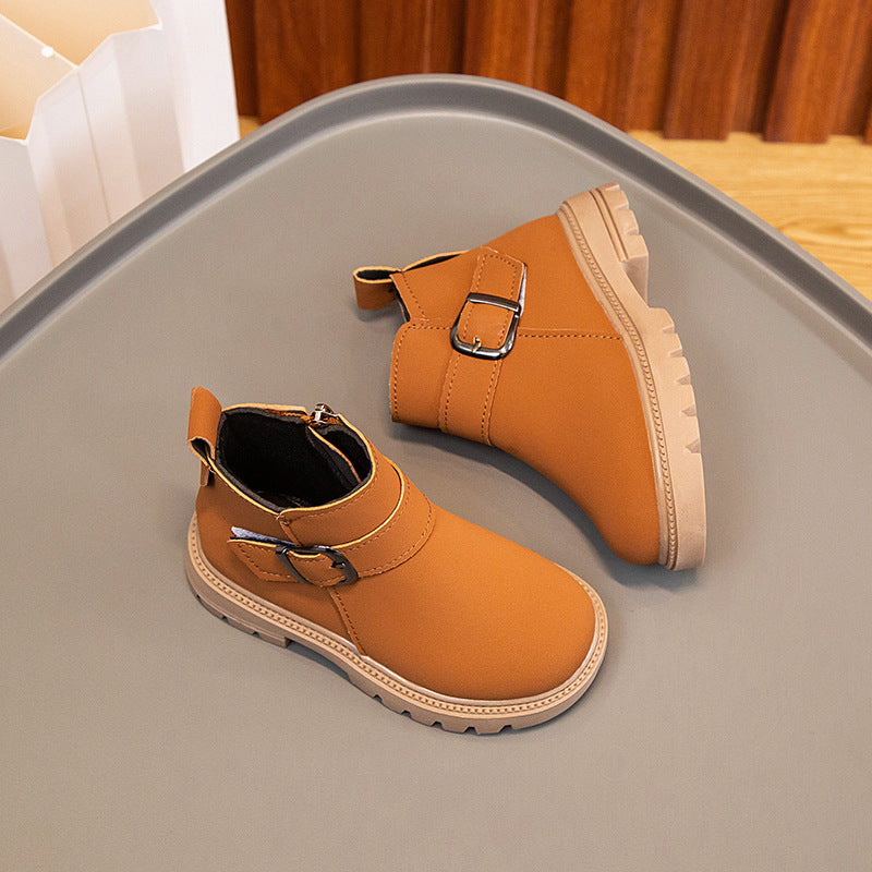 Girls' cotton boots 2026 new winter boys' boots soft-soled comfort shoes children's boots fleece cotton boots for middle and adult children