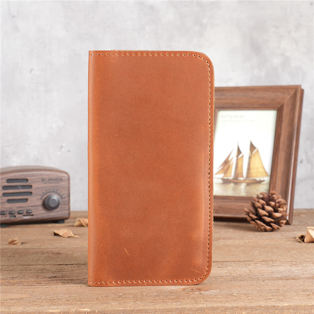 1082 men's leather Crazy Horse leather long wallet wallet card pack air ticket check bag storage Guangzhou factory delivery