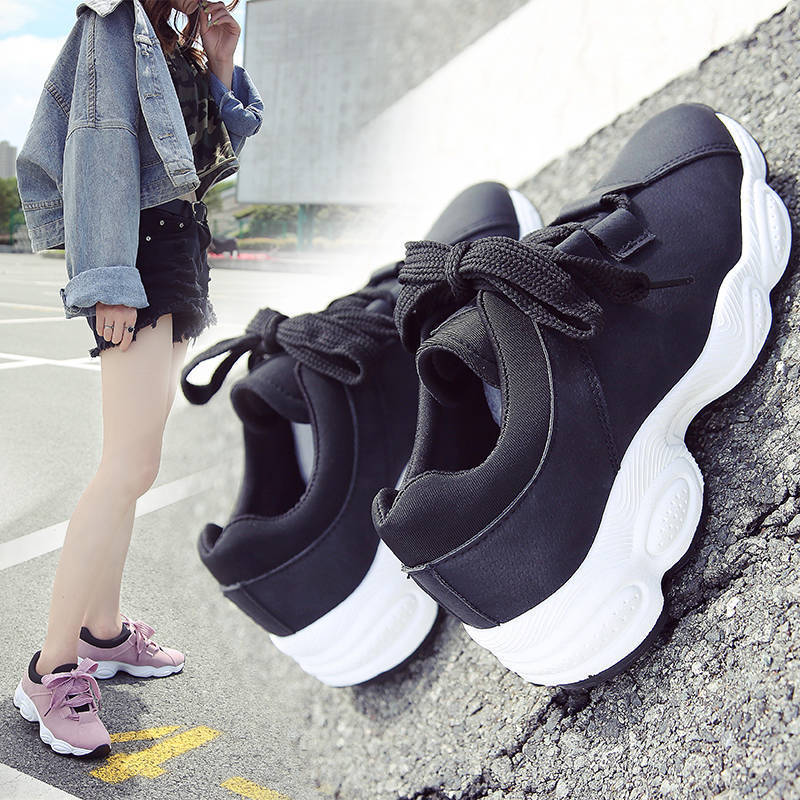 2025 Spring New Women's Shoes Casual Shoes Korean Version Student Platform Sneakers Running Shoes Women's Single Shoes Trendy Shoes
