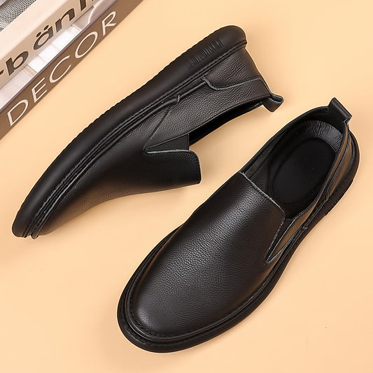 Top layer cowhide summer new men's casual leather shoes genuine leather men's breathable single shoes soft sole soft surface men's shoes shoes