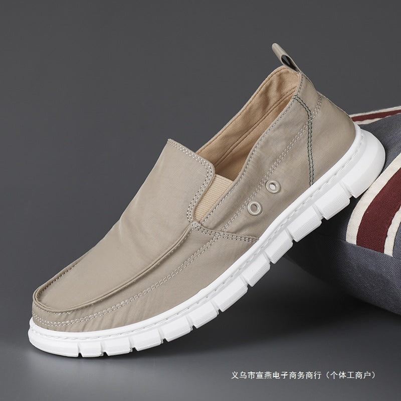 Men's new canvas shoes, men's shoes, summer tide shoes, breathable, slip-on casual shoes, old Beijing cloth shoes, lazy shoes