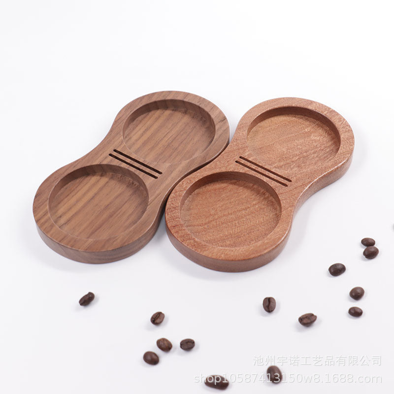 Cross-border walnut press hammer storage board figure-8 water distribution net holder cloth powder set, coffee utensils 51 58