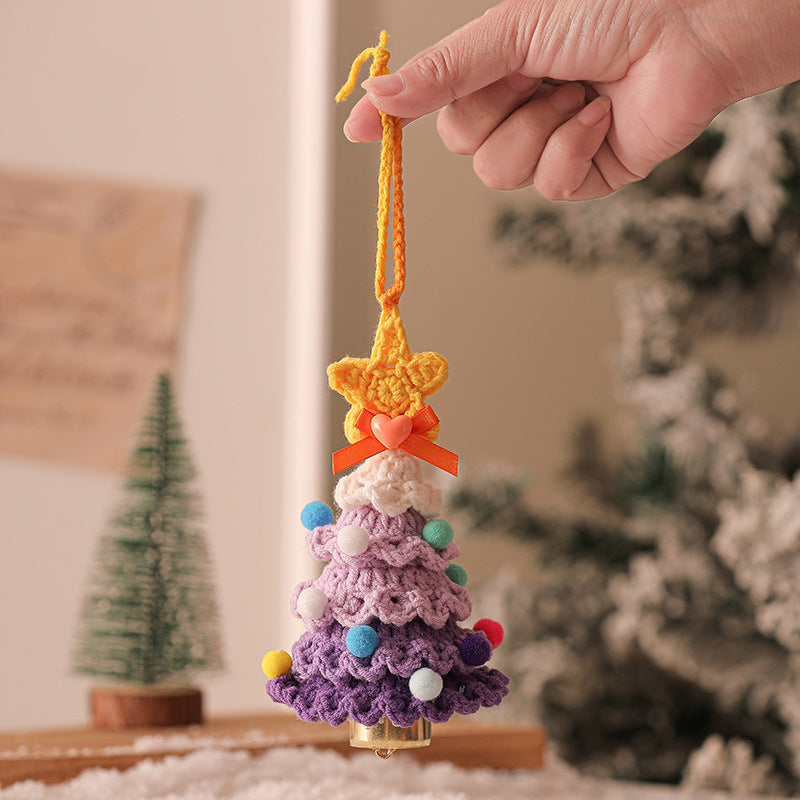 Cross-border plush Christmas pendant, woolen crochet Christmas tree ornament, Christmas decoration car pendant