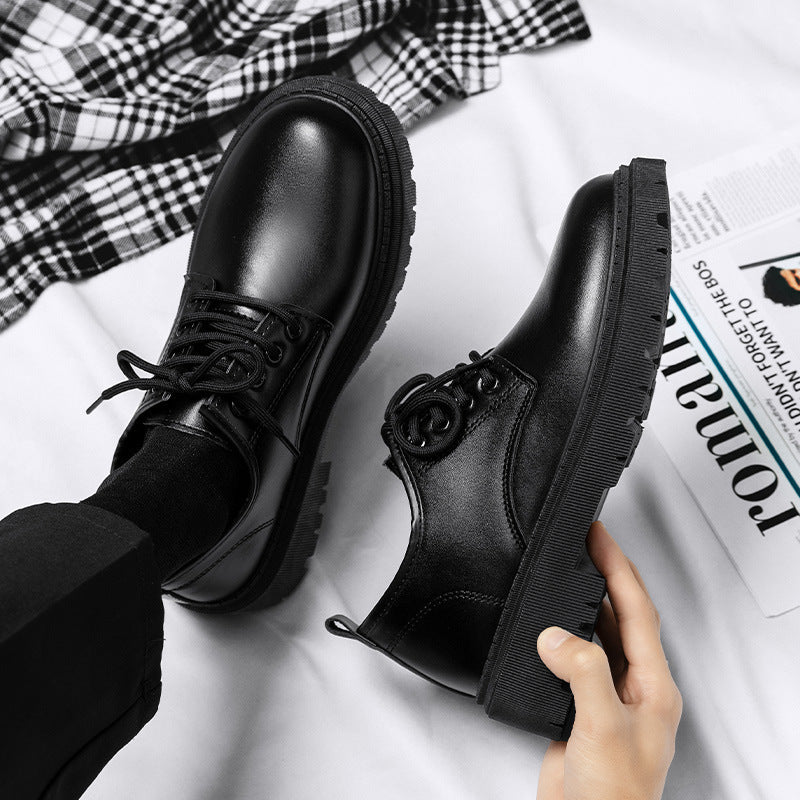 Business Leather Shoes Men's Summer 2024 New Teen British Style Student Platform Suit Men's Casual Trendy Shoes