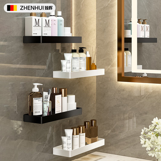 Punch-free bathroom shelf wall toilet toilet toilet vanity cosmetic glass mirror storage