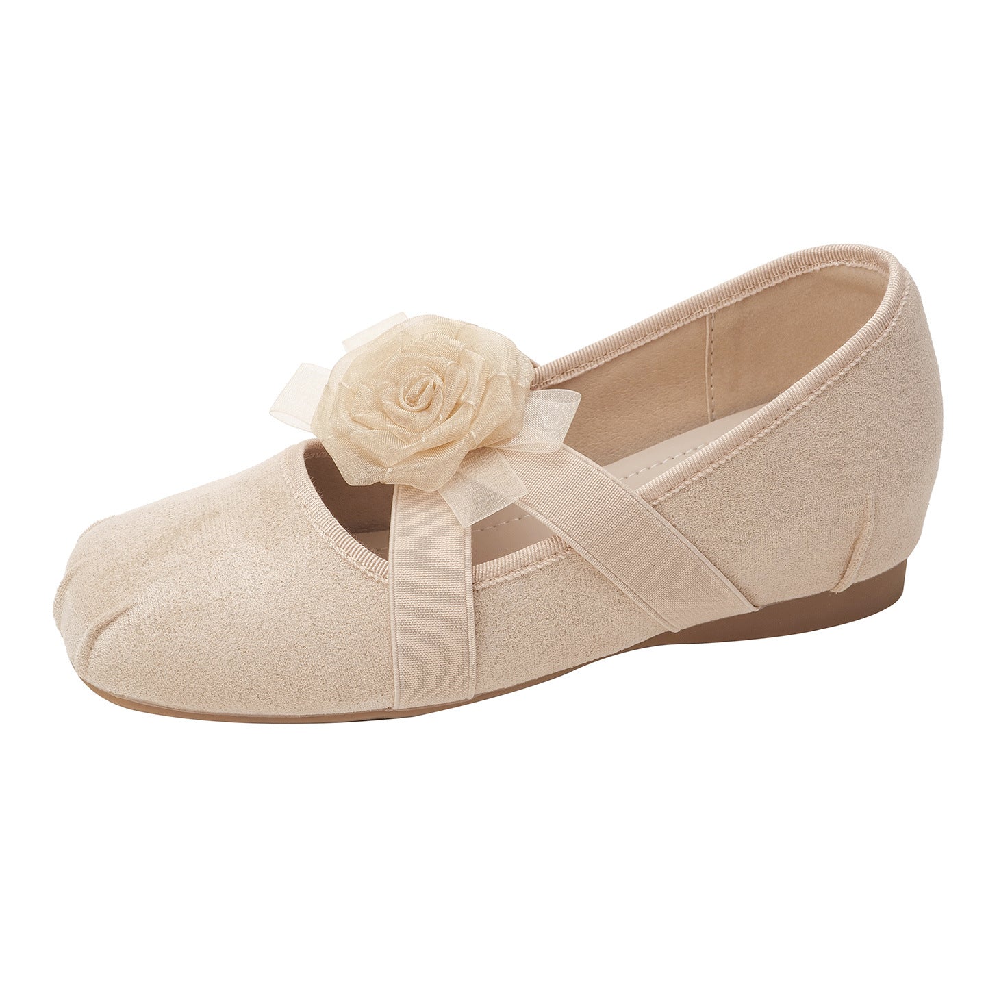 Spot ~ 5CM French fairy-style flower ballet shoes female cross-strap pig nose single shoe girl