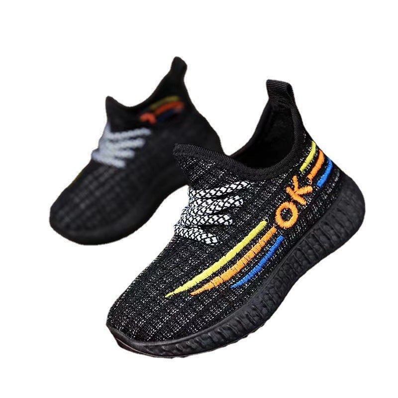 Children's shoes 2024 summer Korean coconut shoes fly weave breathable soft sole sneakers men's and women's casual shoes wholesale