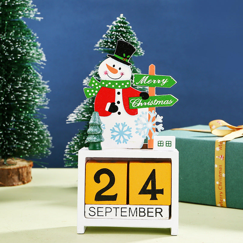 Christmas decorations wooden calendar ornaments Christmas countdown desk calendar table ornaments Christmas small gifts