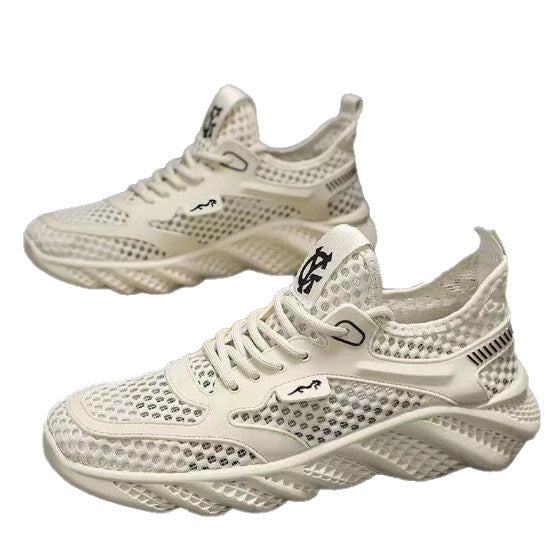 Men's Summer 2025 Low Top Thick Sole Thin Comfortable Large Mesh Breathable Sneakers Casual Sports Men