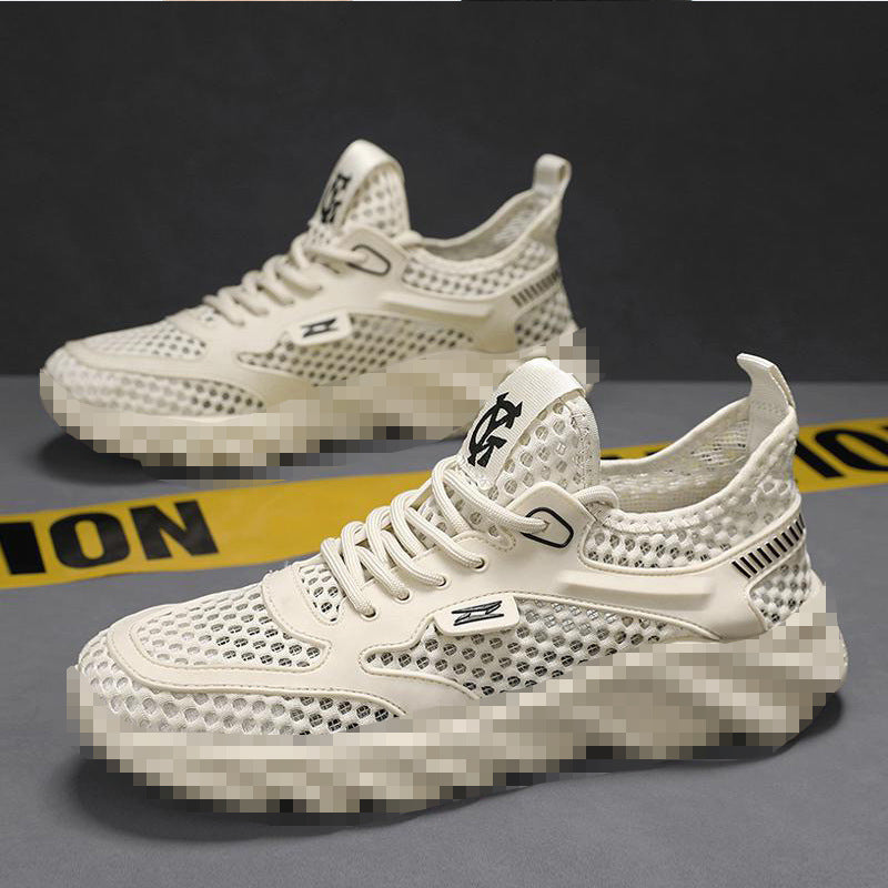 Beach shoes, summer mesh casual shoes, breathable cut-out sandals, versatile lightweight men's outdoor sports trendy shoes