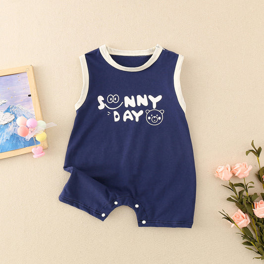 25 new baby clothes baby summer sleeveless vest crawler jersey comfortable, breathable, cute wind simple