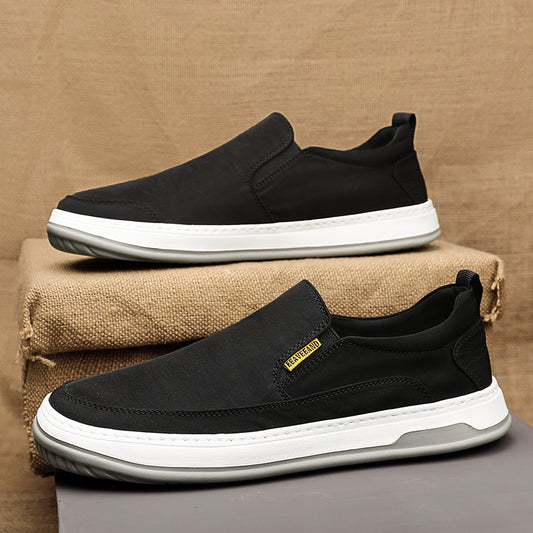 Canvas men's shoes 2025 spring breathable casual work labor protection shoes men's lazy people pedal old Beijing cloth shoes