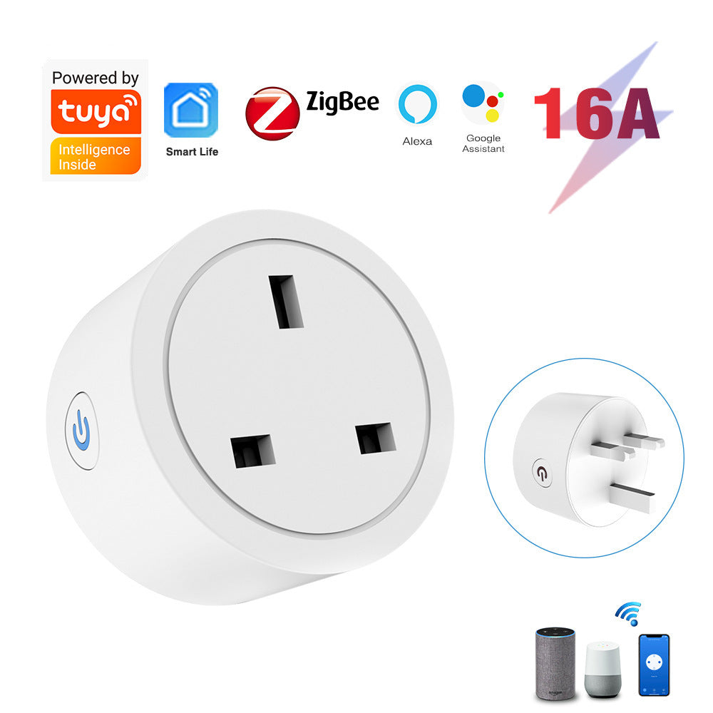 TUYA with battery statistics smart plug WIFI socket Homekit AlexaGoogle English socket
