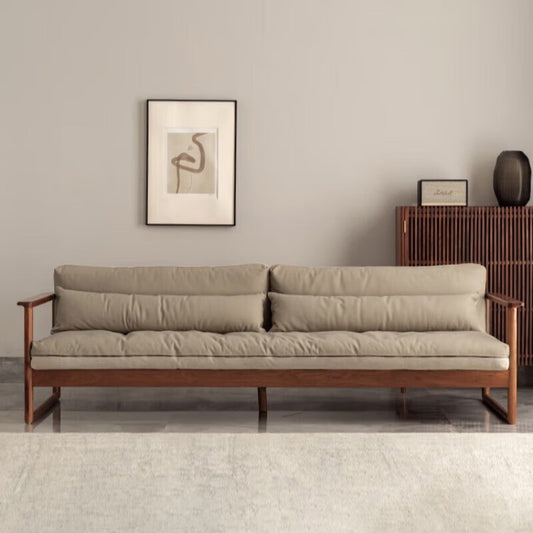 Solid wood cloth sofa