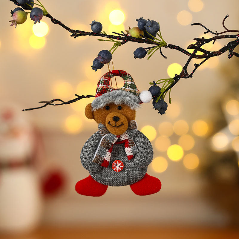 Cross-border new Christmas decoration supplies for the elderly small pendant Christmas tree accessories fabric small ornament gifts