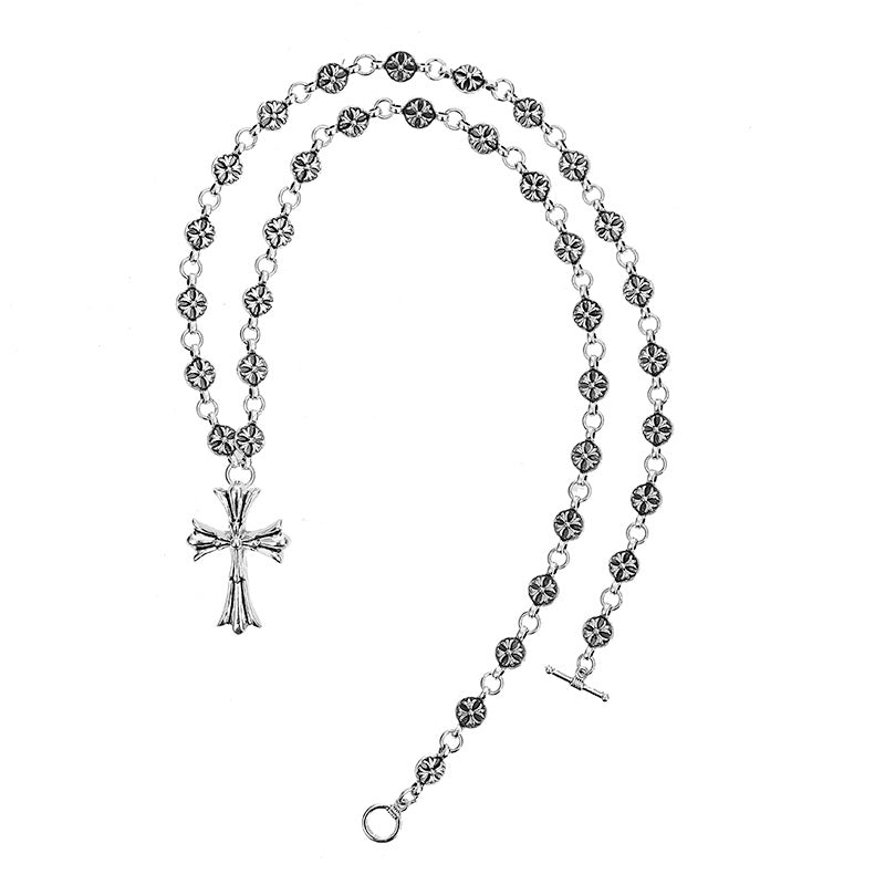 European and American Foreign Trade Jewelry Wholesale Retro Men's Personality Crossing Titanium Steel Chain Pendant Necklace