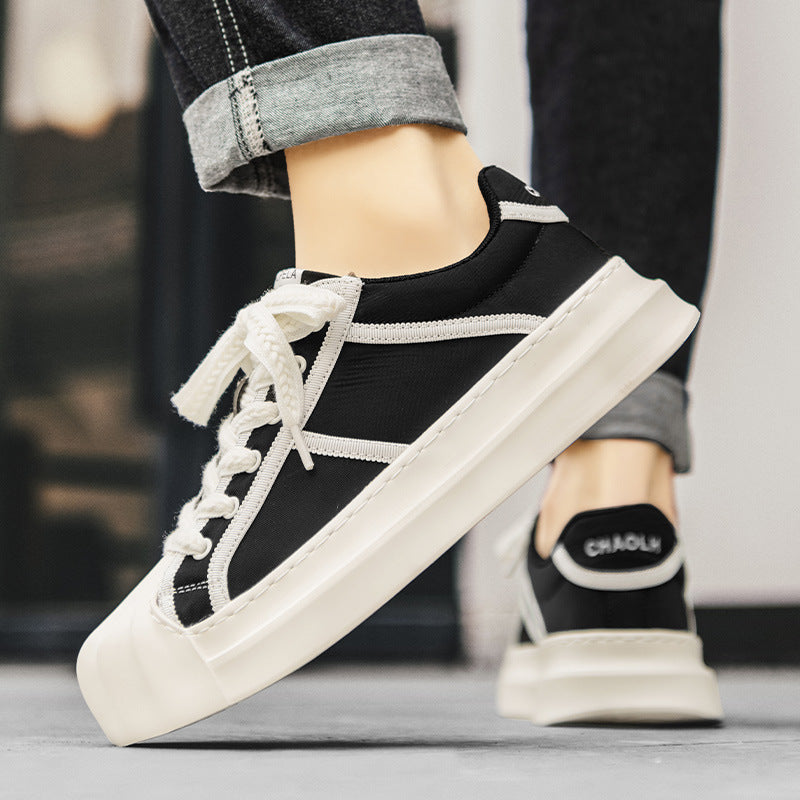 Canvas shoes, summer breathable sports flat shoes, Korean shell toe, thick soles, cold sticky casual and versatile trendy shoes, men's shoes