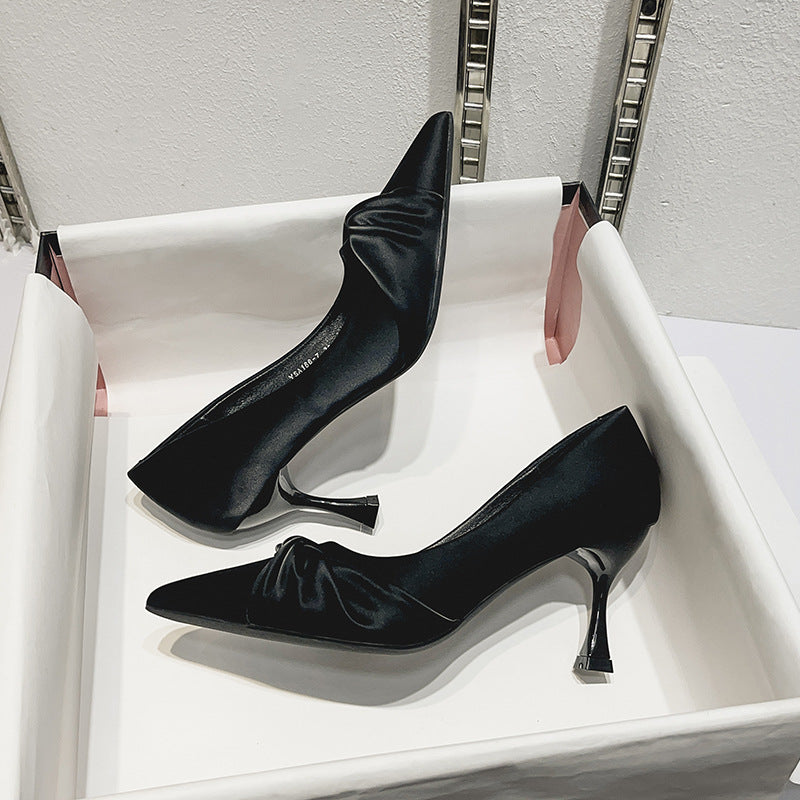 Design sense niche temperament high heel women's stiletto heel 2025 autumn new French elegant banquet pointed toe shoes