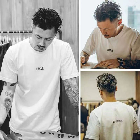 Yue Wenle t-shirt men's fashion brand short sleeve T summer round neck white cotton loose men's half sleeve undershirt top wholesale