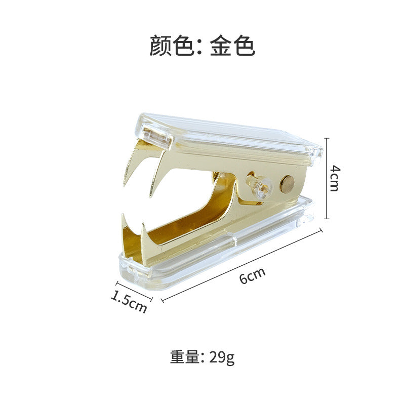 Mingqiang transparent acrylic stapler transparent rose gold stapler large binding machine desktop office supplies