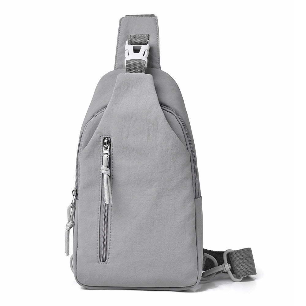 Cross-border new men's chest bag fashion trend solid color shoulder bag portable sports leisure crossbody bag can print logo