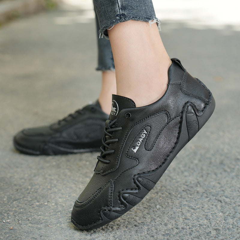 DAGY Dior Ram Autumn and Winter Women's Retro High-Top Casual Shoes Genuine Leather Soft Sole Anti-Slip Cargo Shoes Trendy Women