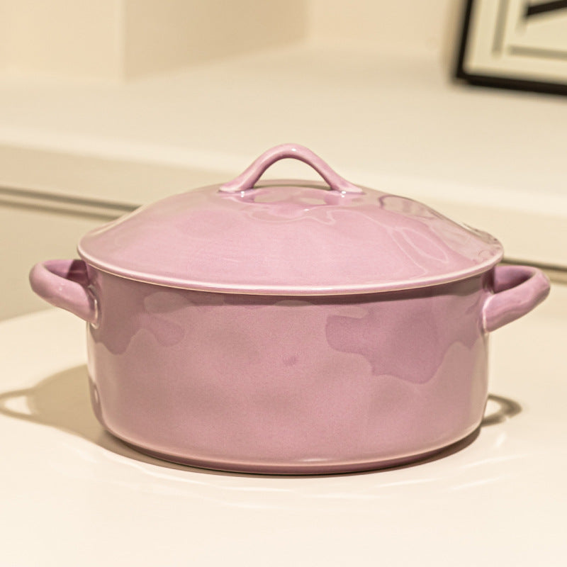 Binaural soup bowl household big bowl with lid high-quality deep noodle bowl soup pot large ceramic drink soup soup 2023 new
