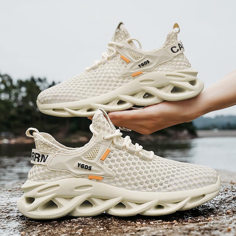 Summer thin lightweight mesh shoes men's sandals hollow large mesh casual running sneakers mesh breathable men's shoes