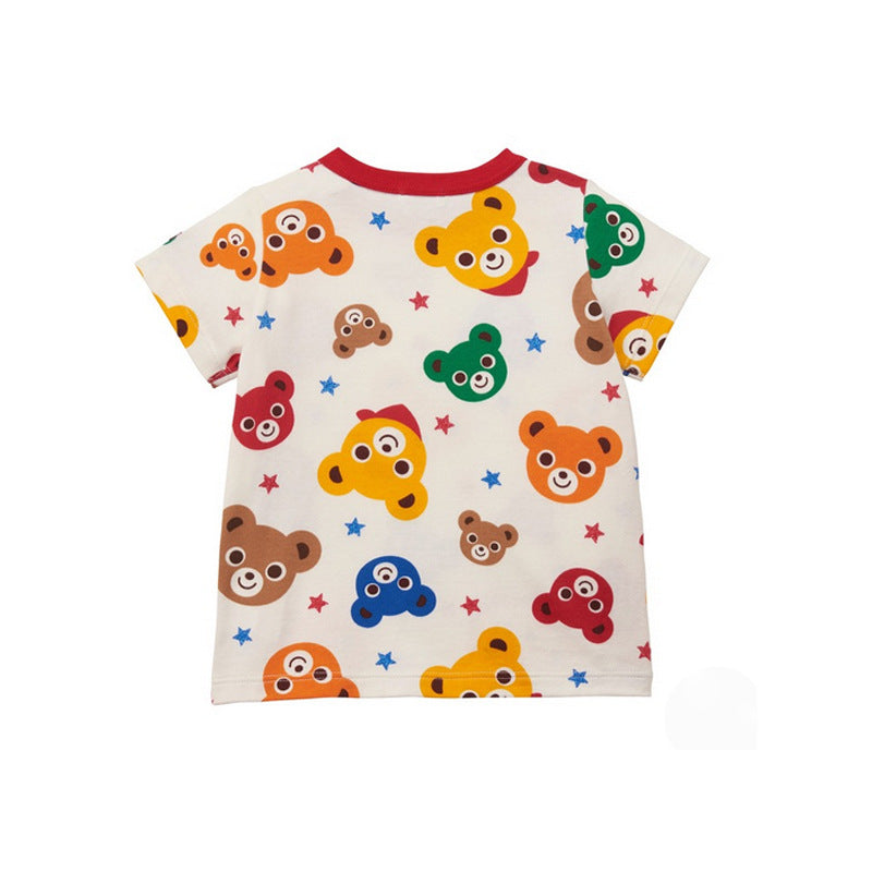 Children's clothing: boys and women's cartoons, Japanese fashion brands, printed stars, bear heads, short-sleeved tops, T-shirts, and T-shirts