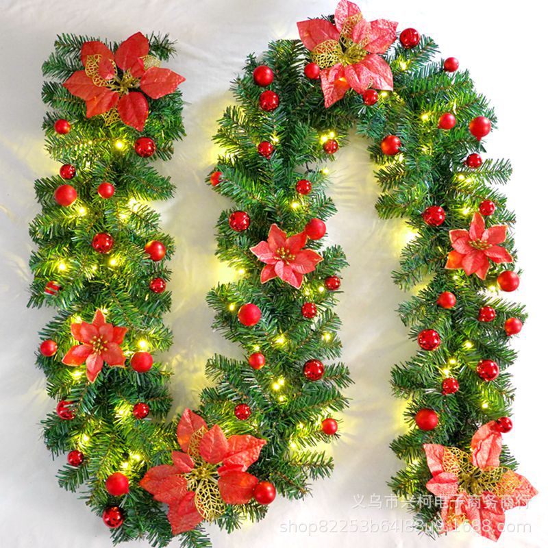 Christmas decoration rattan 2.7m encrypted luxury hanging rattan wreath package hotel shopping mall scene layout