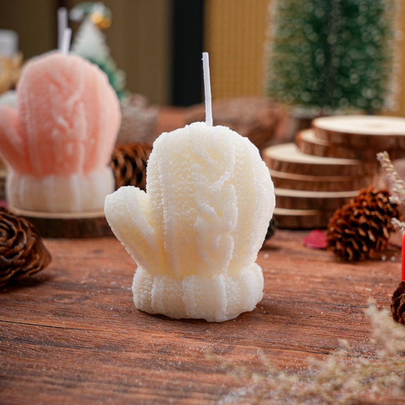 Christmas mini woolen gloves shaped scented candle small souvenir gift Christmas atmosphere decoration scented candle