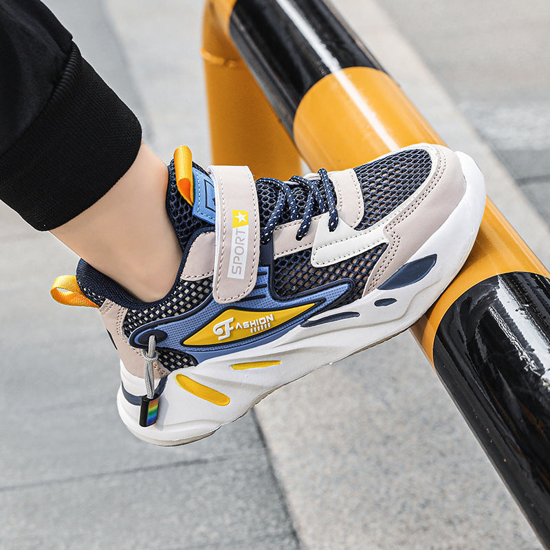 Children's shoes, boys' shoes, summer single mesh breathable, medium and large children's lightweight children's net shoes, spring and autumn mesh children's sneakers