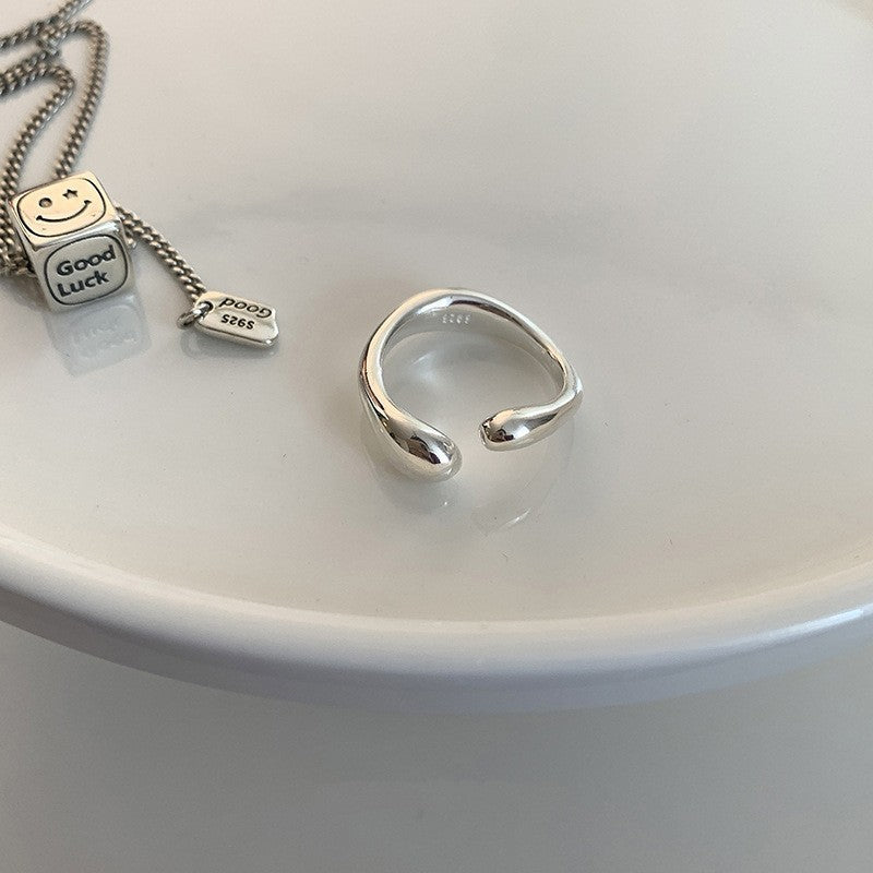 South Korea's new plain ring women's niche ins high-end sense opening adjustable ring wholesale foreign trade cross-border ring