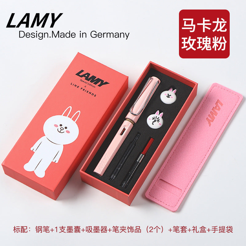 Spot German Lingmei cartoon student practice special fountain pen EF gift box ink sac ink souvenir wholesale on behalf of the wholesale