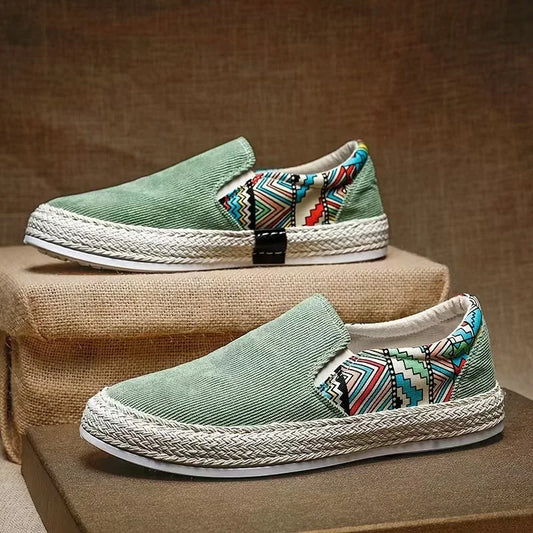 Ice silk shoes men's summer breathable thin canvas casual sneakers slip-on men's soft bottom non-slip all-match big toe shoes