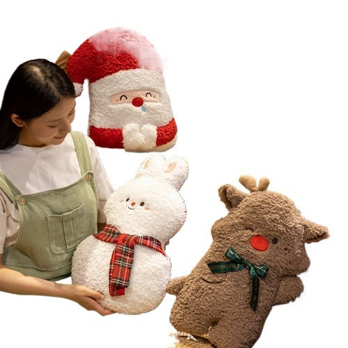 INS Christmas Holiday Decoration Pillow Christmas Tree Doll Living Room Sofa Cushion Bed Pillow Red Pillowcase