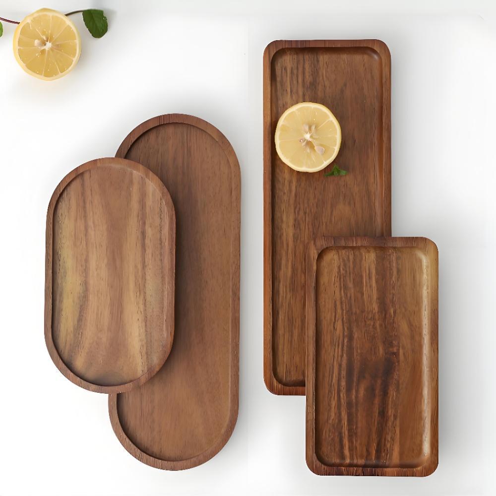 spot japanese acacia wood tray rectangular dinner plate insulated solid wood grain plate oval breadboard teacup plate
