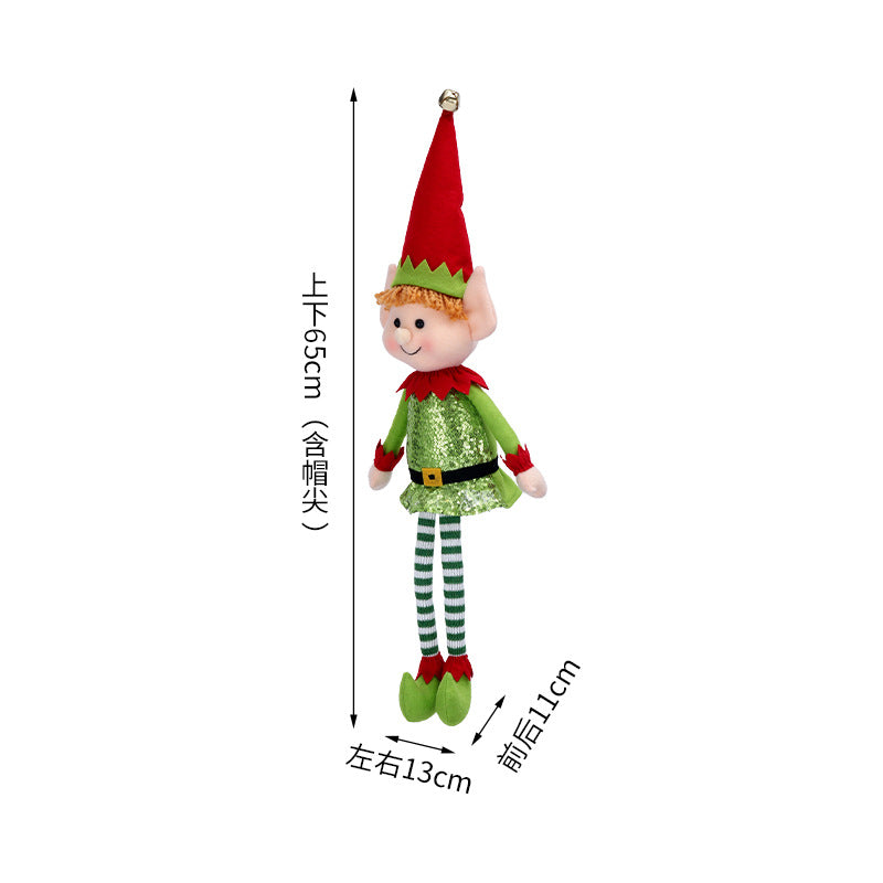 Band-to-Aid Cross-border Hot Selling Christmas Gifts 65CM Long-legged Elf Window Decoration Christmas Home Decorations