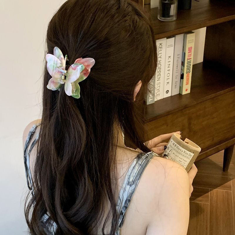 Super fairy three-dimensional butterfly grab clip female 2025 new high-end sense medium hairpin on the back of the head shark clip hair grab hair ornament